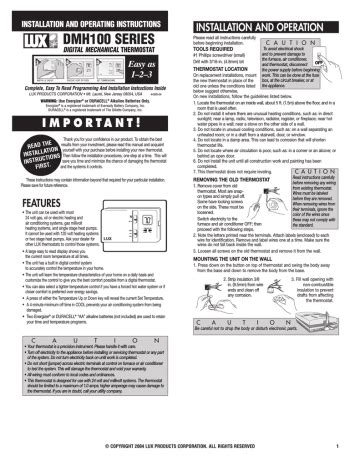 Lux Products DMH100 Series Thermostat User Manual.php